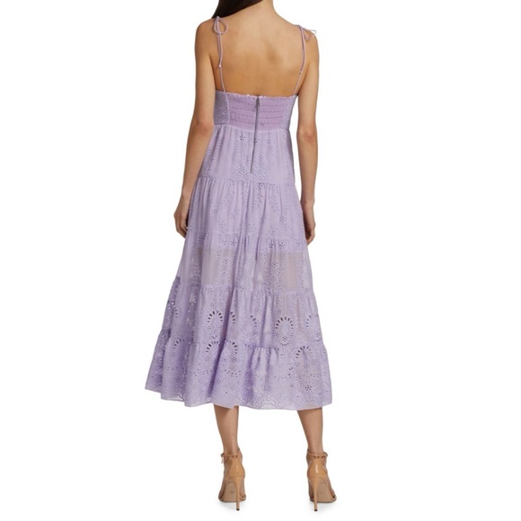 ‼️RARE‼️🎸ALICE + OLIVIA 🎸🔥NWT🔥Shanti Eyelet Lace Midi-Dress— Size 6 - Picture 3 of 16